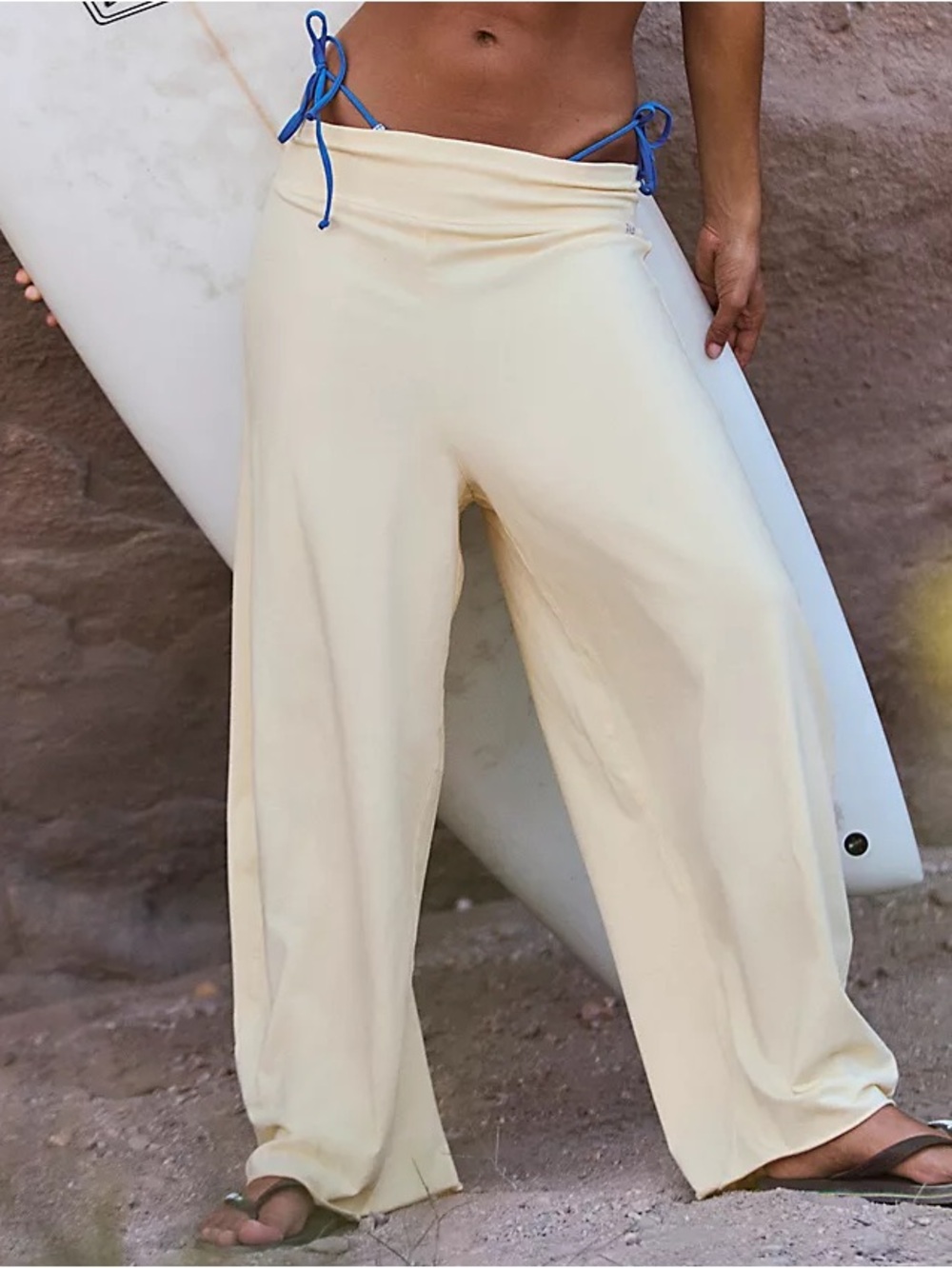 free people hot shot barrel Pants - harem gaucho Light Yellow green